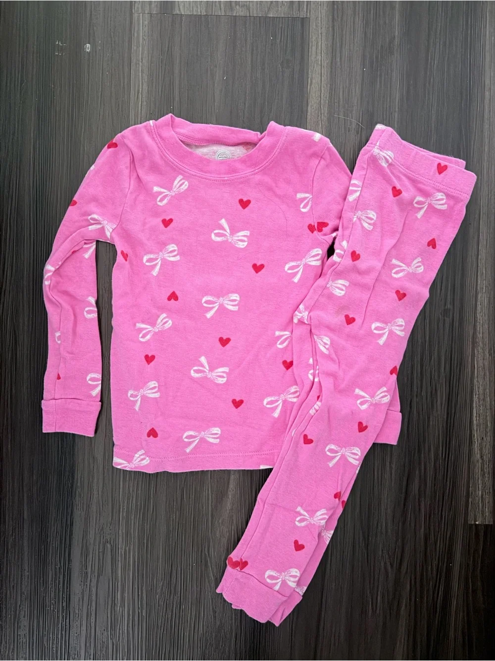 wonder nation Pink Bow & Heart Sleep Set